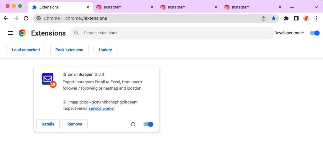 europages scraper chrome extension install done