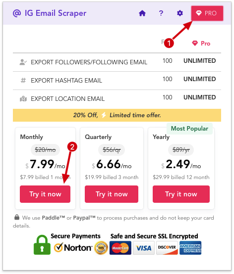 europages scraper chrome extension subscribe pro